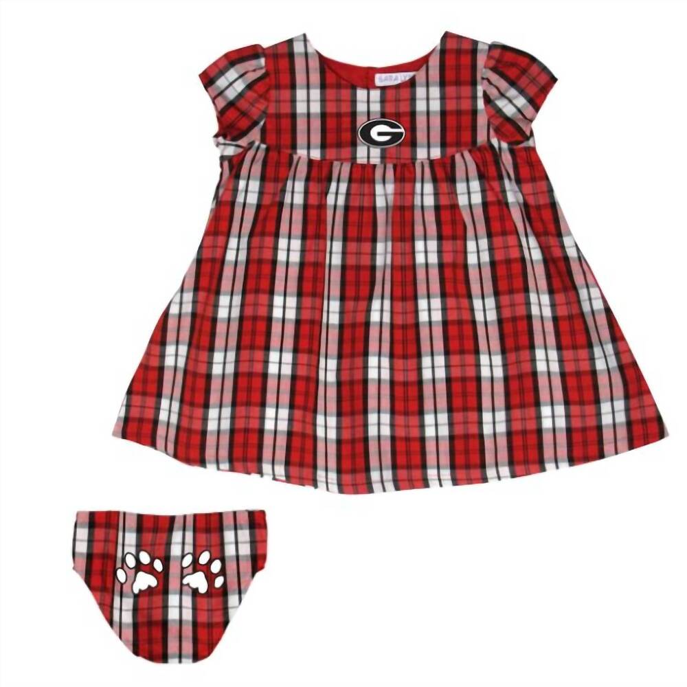 NEW SARA LYNN TOGS girls' university of georgia campus dress set in red